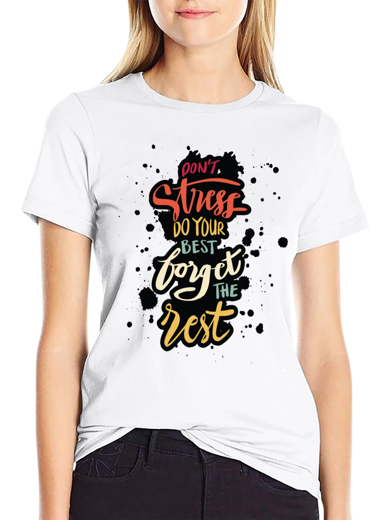 Camiseta Negra con Diseño Motivacional