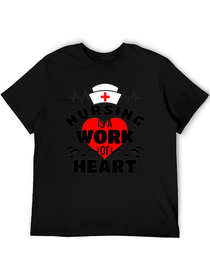 Camiseta Negra Nursing is a Work of Heart