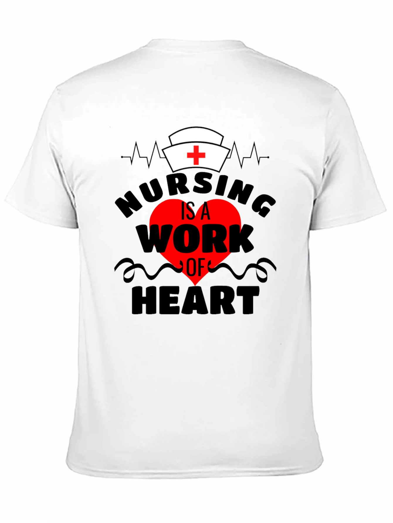 Camiseta Negra Nursing is a Work of Heart