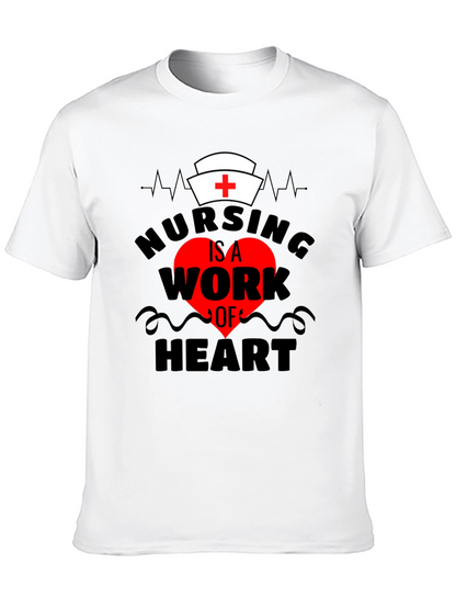 Camiseta Negra Nursing is a Work of Heart
