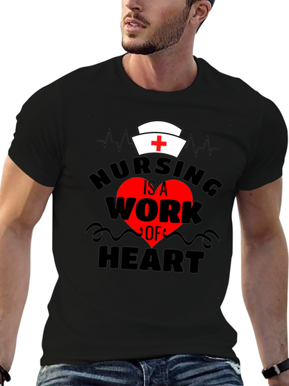 Camiseta Negra Nursing is a Work of Heart