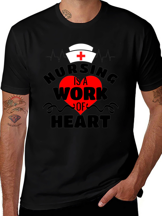 Camiseta Negra Nursing is a Work of Heart