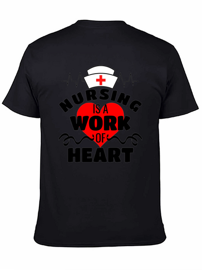Camiseta Negra Nursing is a Work of Heart