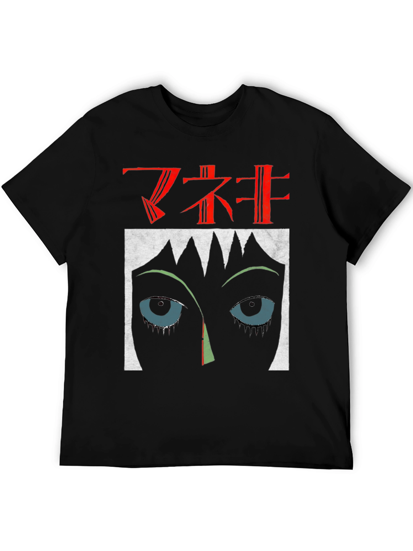 Camiseta Negra Estampada Estilo Anime