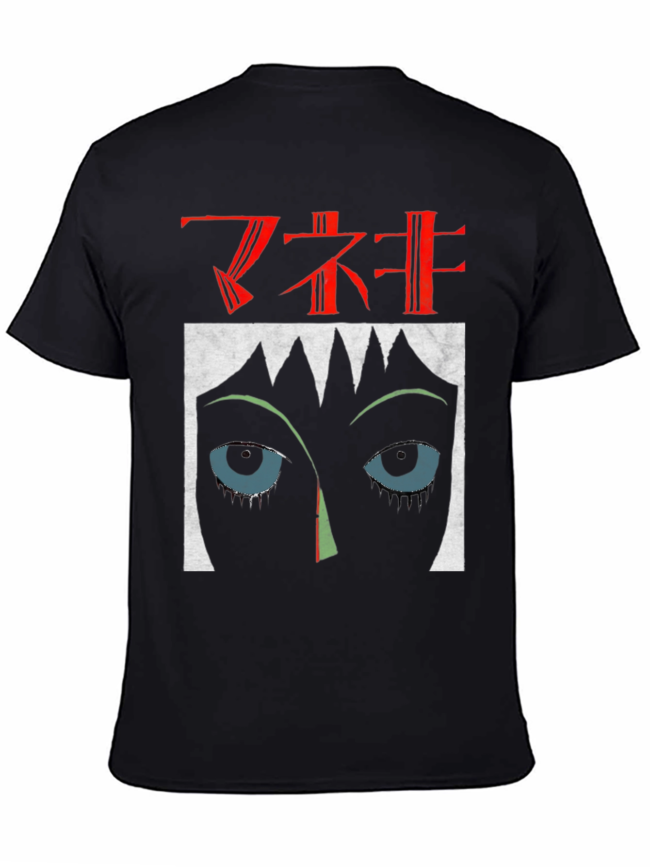 Camiseta Negra Estampada Estilo Anime