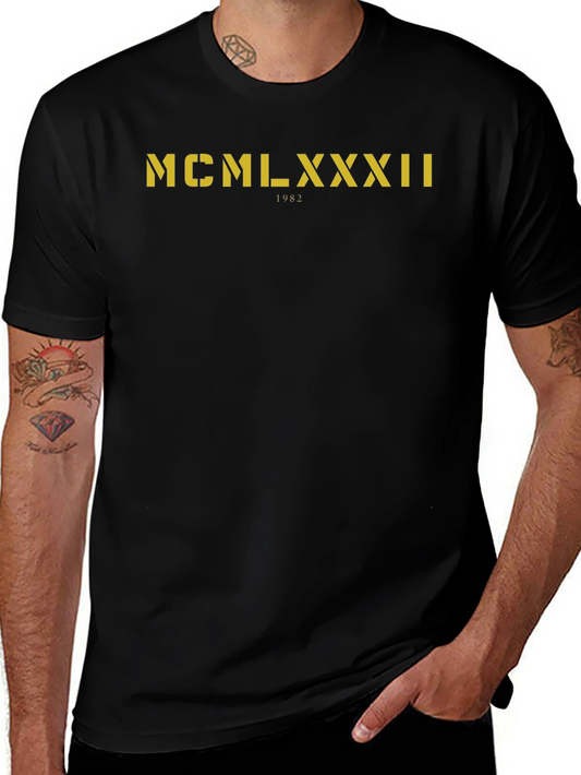 Camiseta Negra Clásica 1982 Estilo Retro
