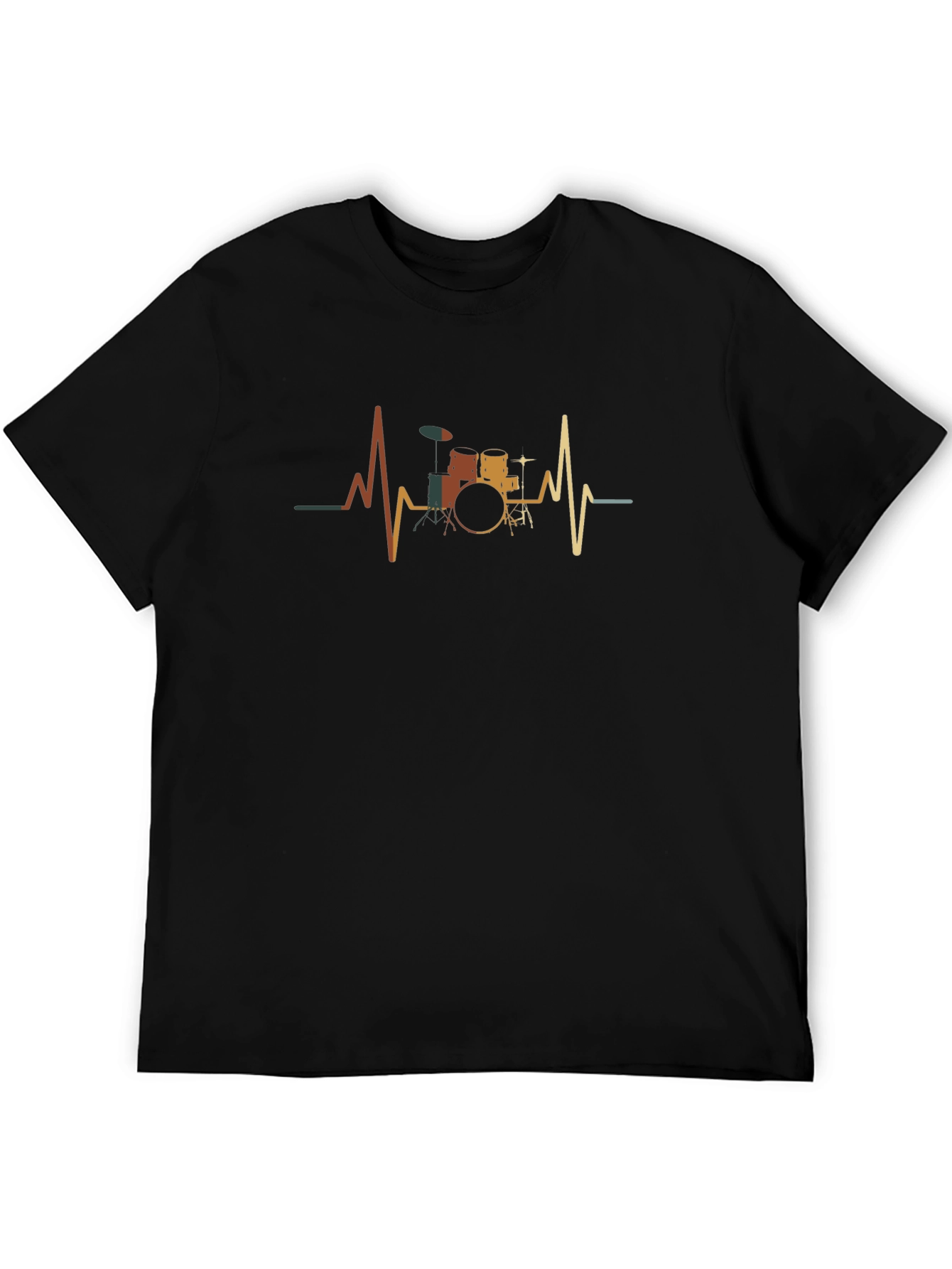 Camiseta Negra Hombre - Ritmo de Batería
