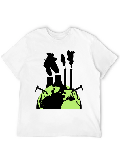 Camiseta Negra con Diseño de Contaminación Global