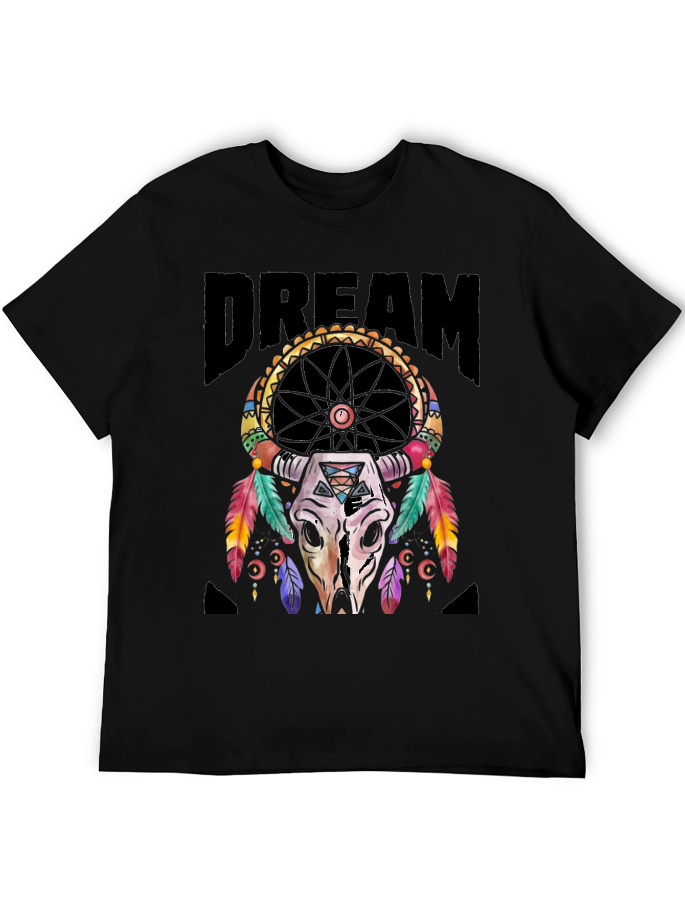 Camiseta Negra Estampado Dreamcatcher