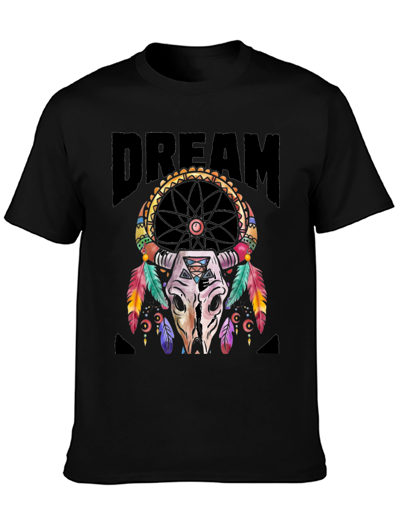 Camiseta Negra Estampado Dreamcatcher