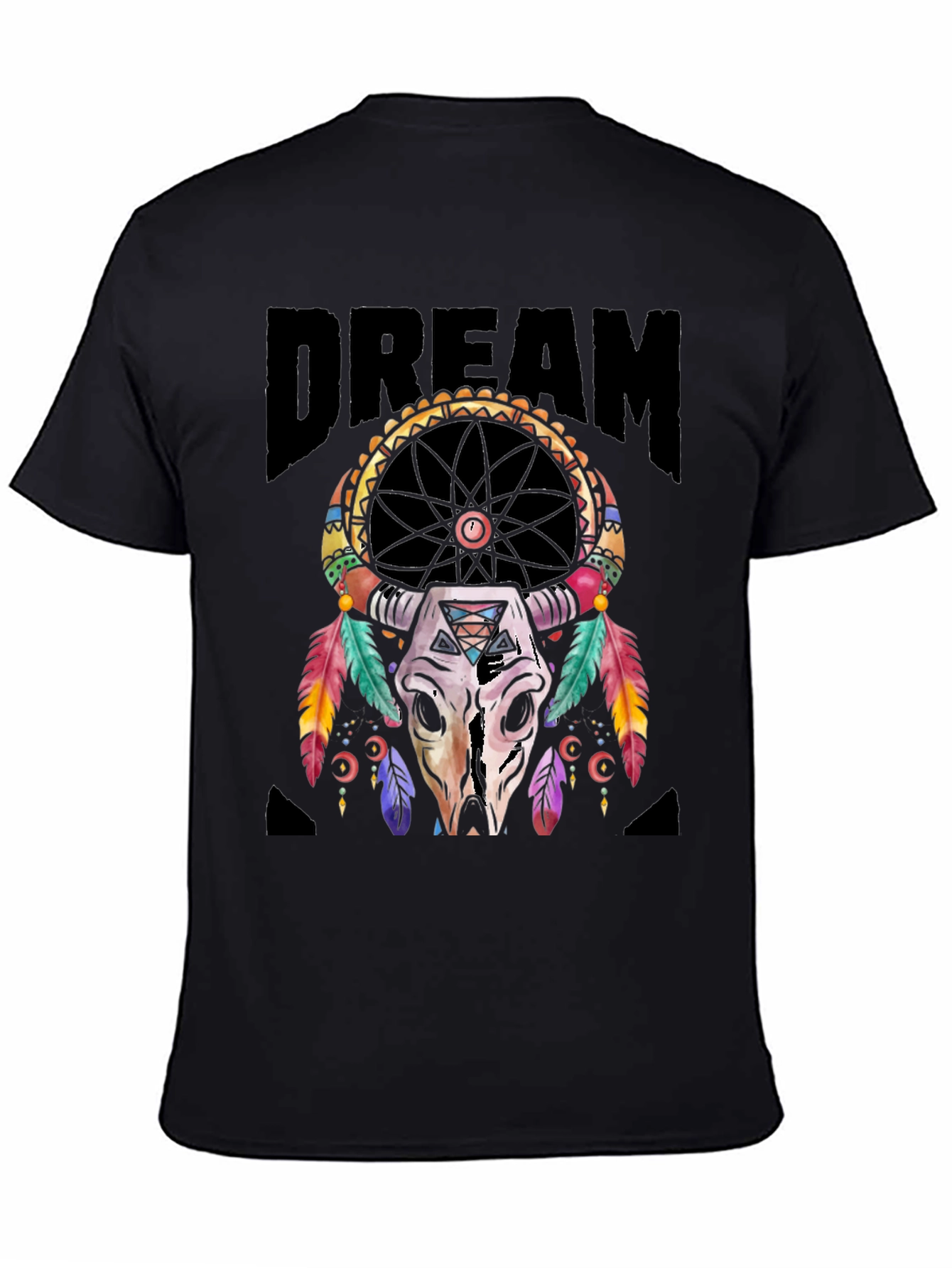 Camiseta Negra Estampado Dreamcatcher