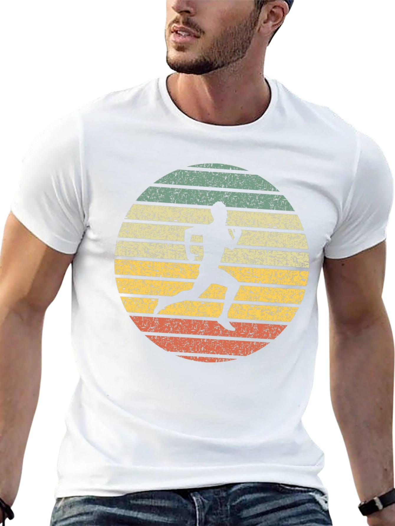 Camiseta Retro Running Silhouette para Hombre