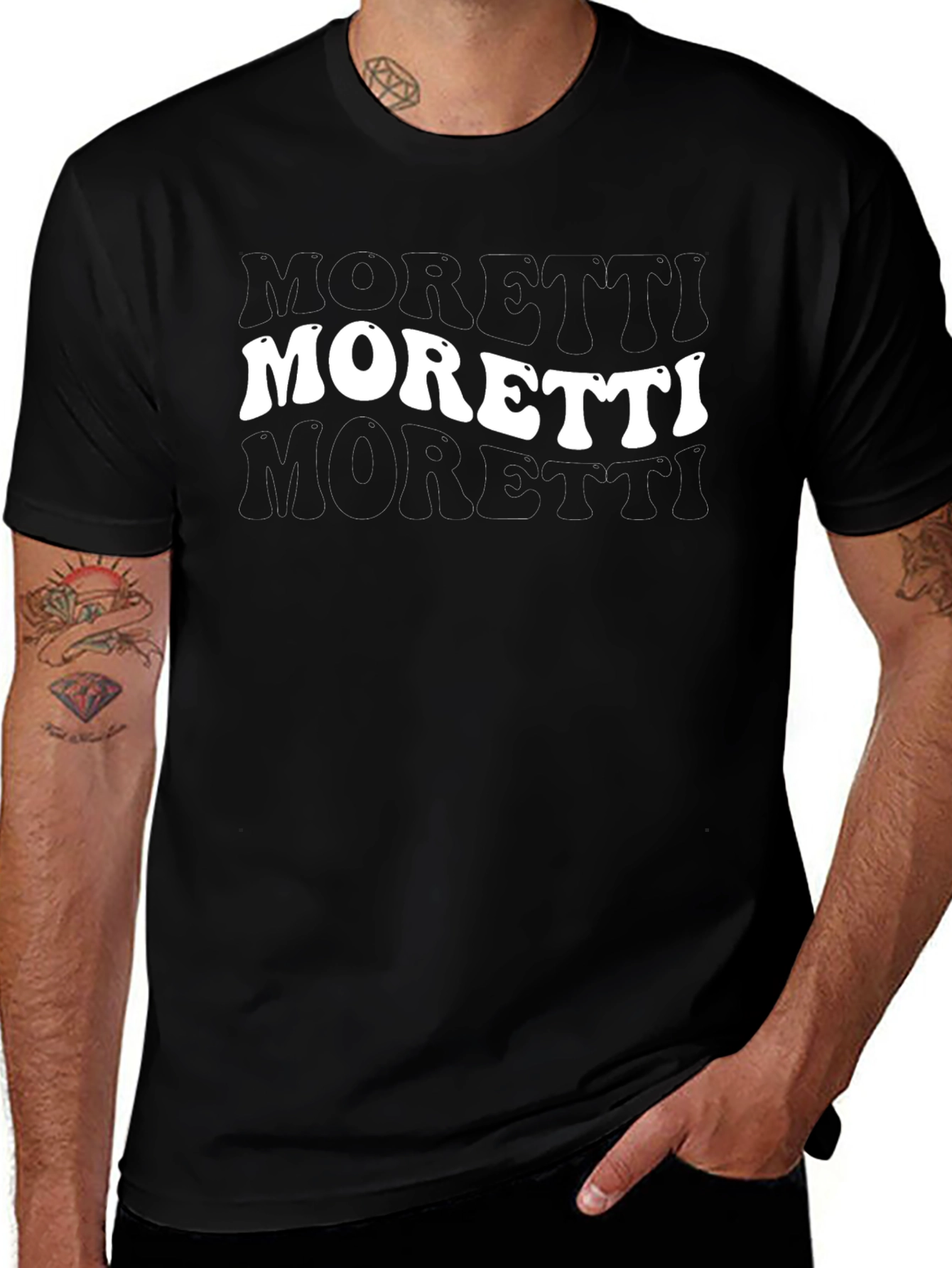 Camiseta Negra Moretti Retro Hombre