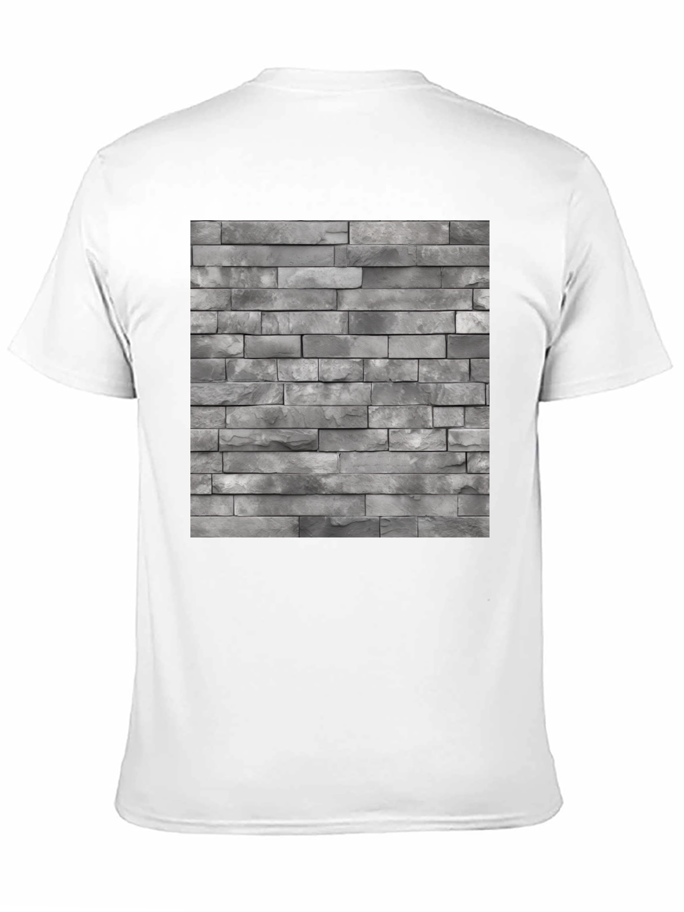 Camiseta Negra con Diseño de Pared de Ladrillo