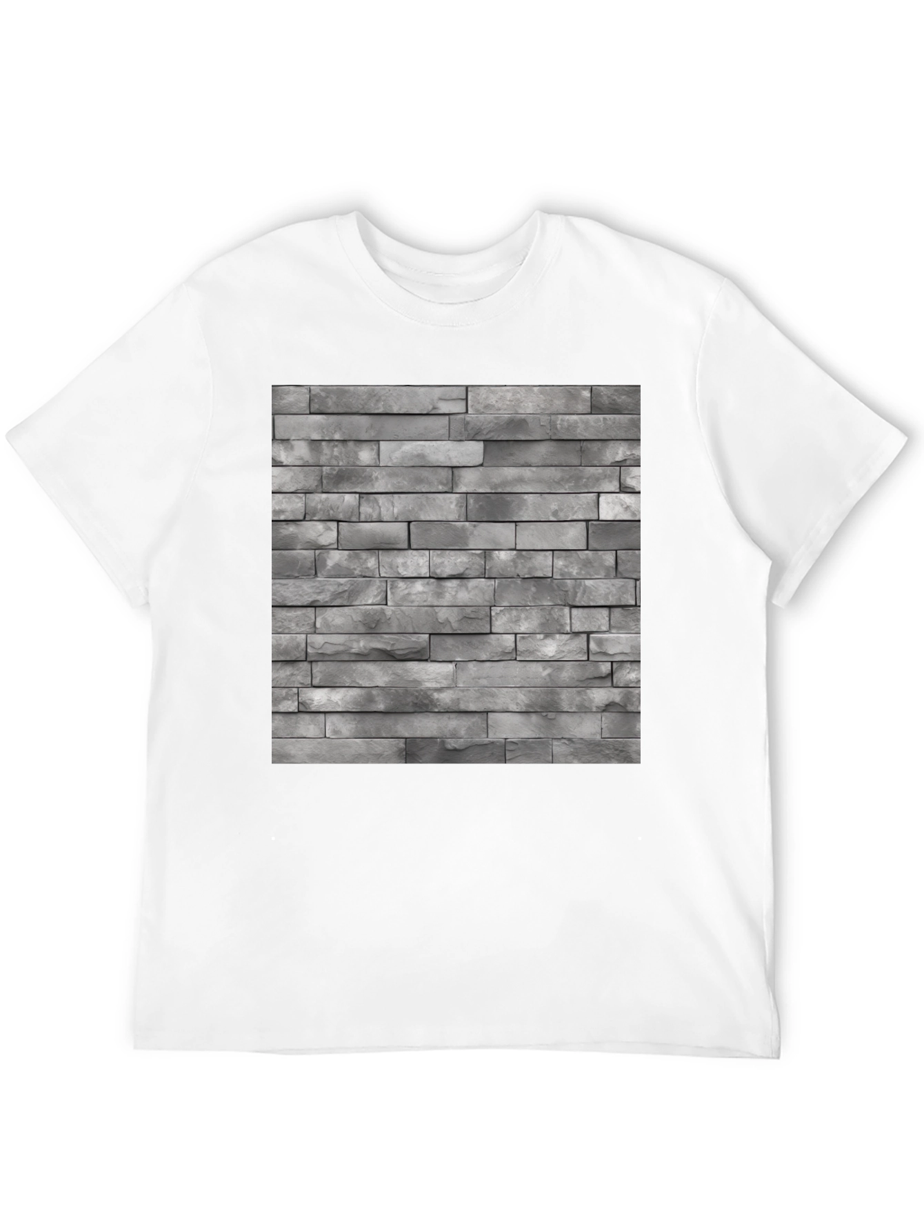 Camiseta Negra con Diseño de Pared de Ladrillo