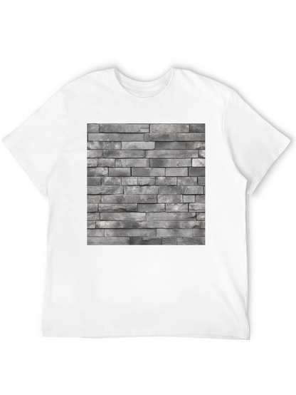 Camiseta Negra con Diseño de Pared de Ladrillo