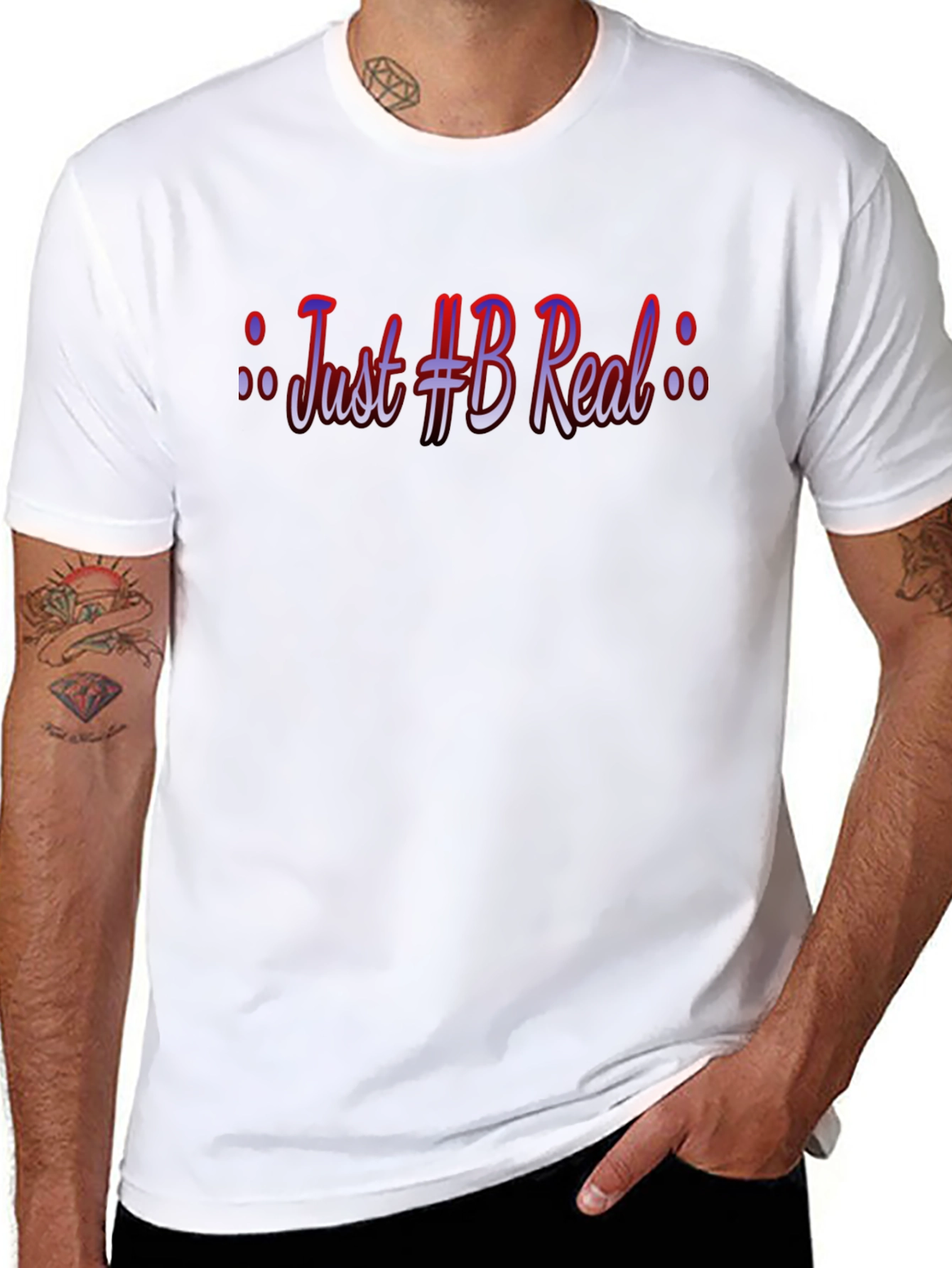 Camiseta Negra: Just #B Real