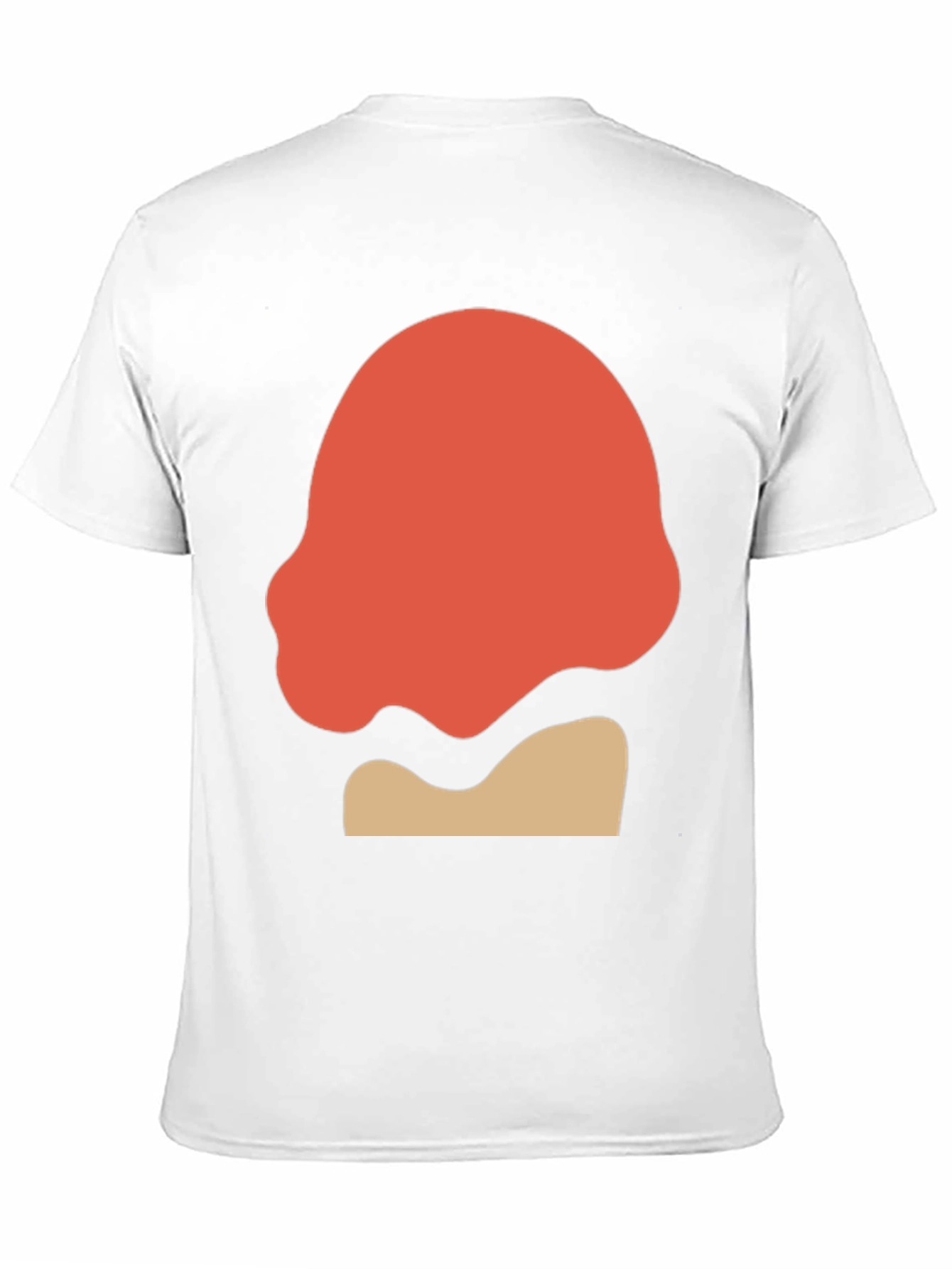 Camiseta Negra con Diseño Abstracto Naranja y Beige