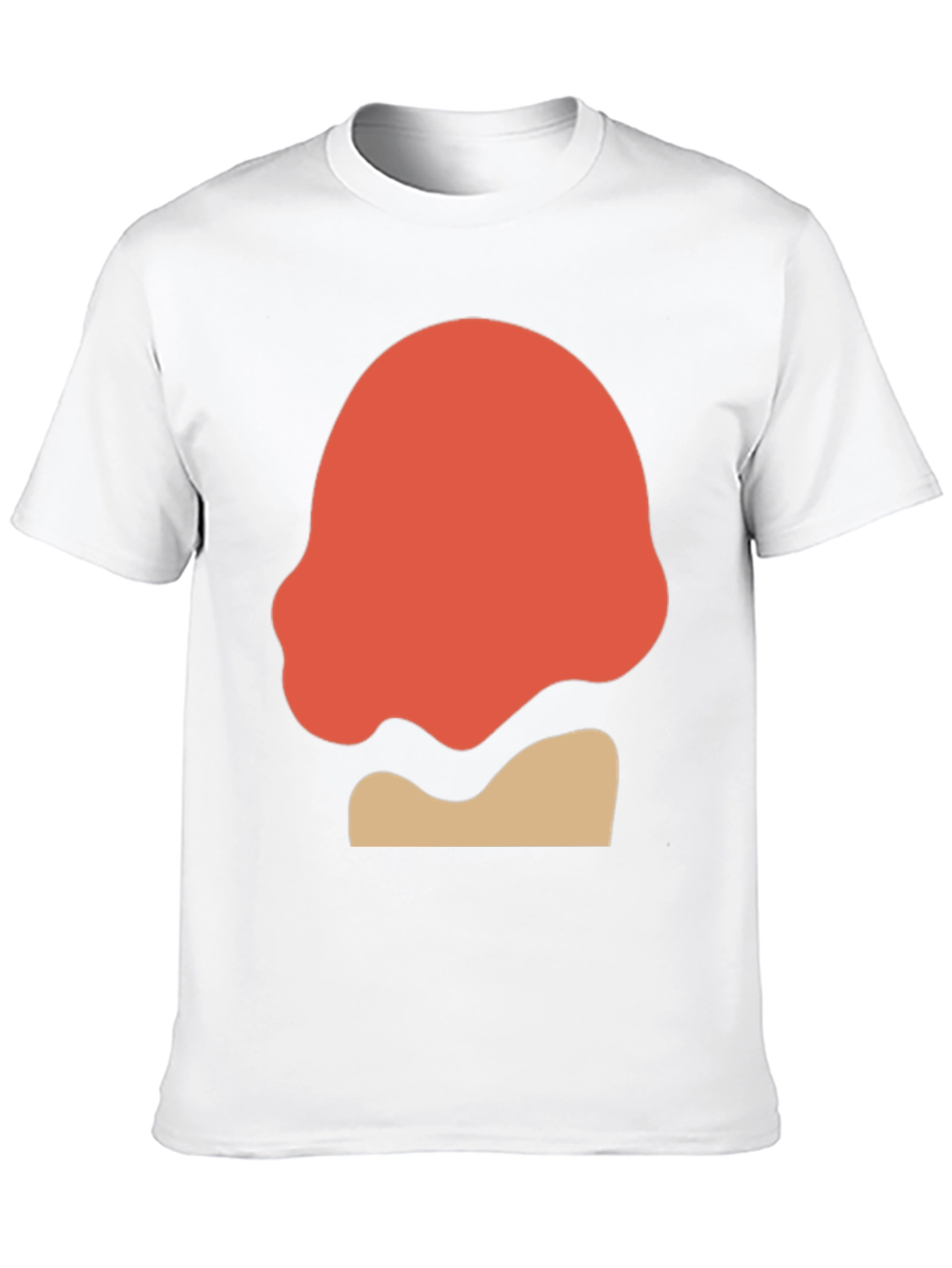 Camiseta Negra con Diseño Abstracto Naranja y Beige