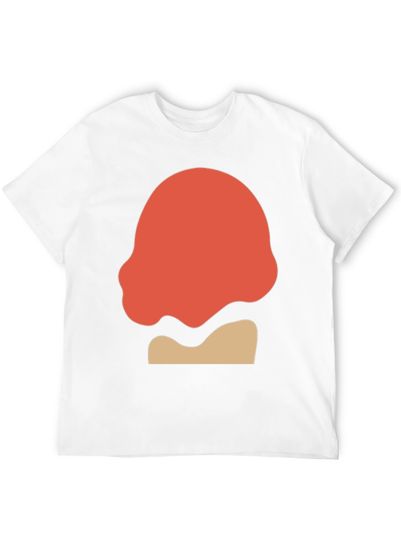 Camiseta Negra con Diseño Abstracto Naranja y Beige