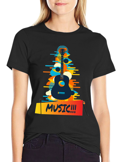 Camiseta Negra Estampada Music!!!