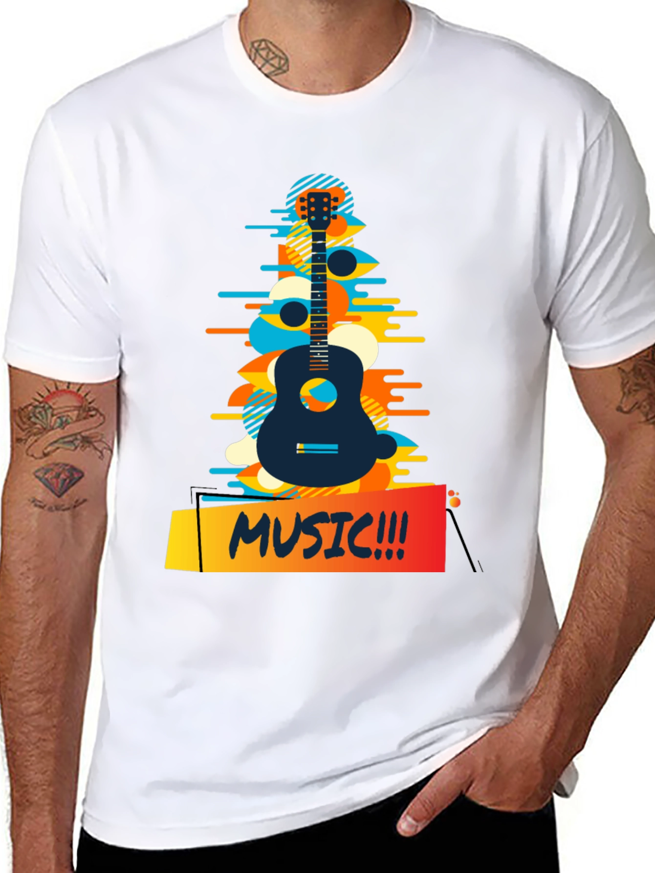 Camiseta Negra Estampada Music!!!