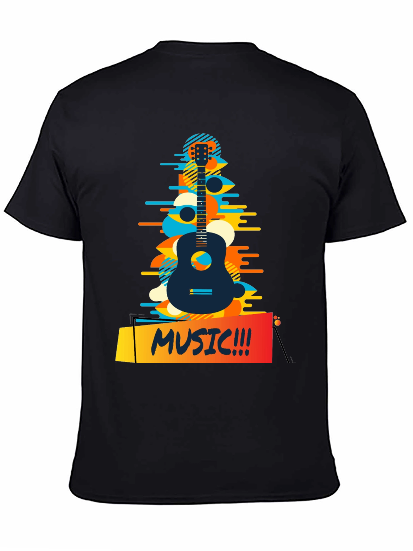 Camiseta Negra Estampada Music!!!