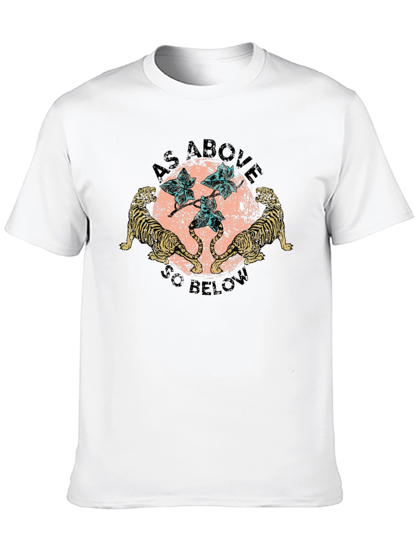 Camiseta Negra As Above So Below con Tigres
