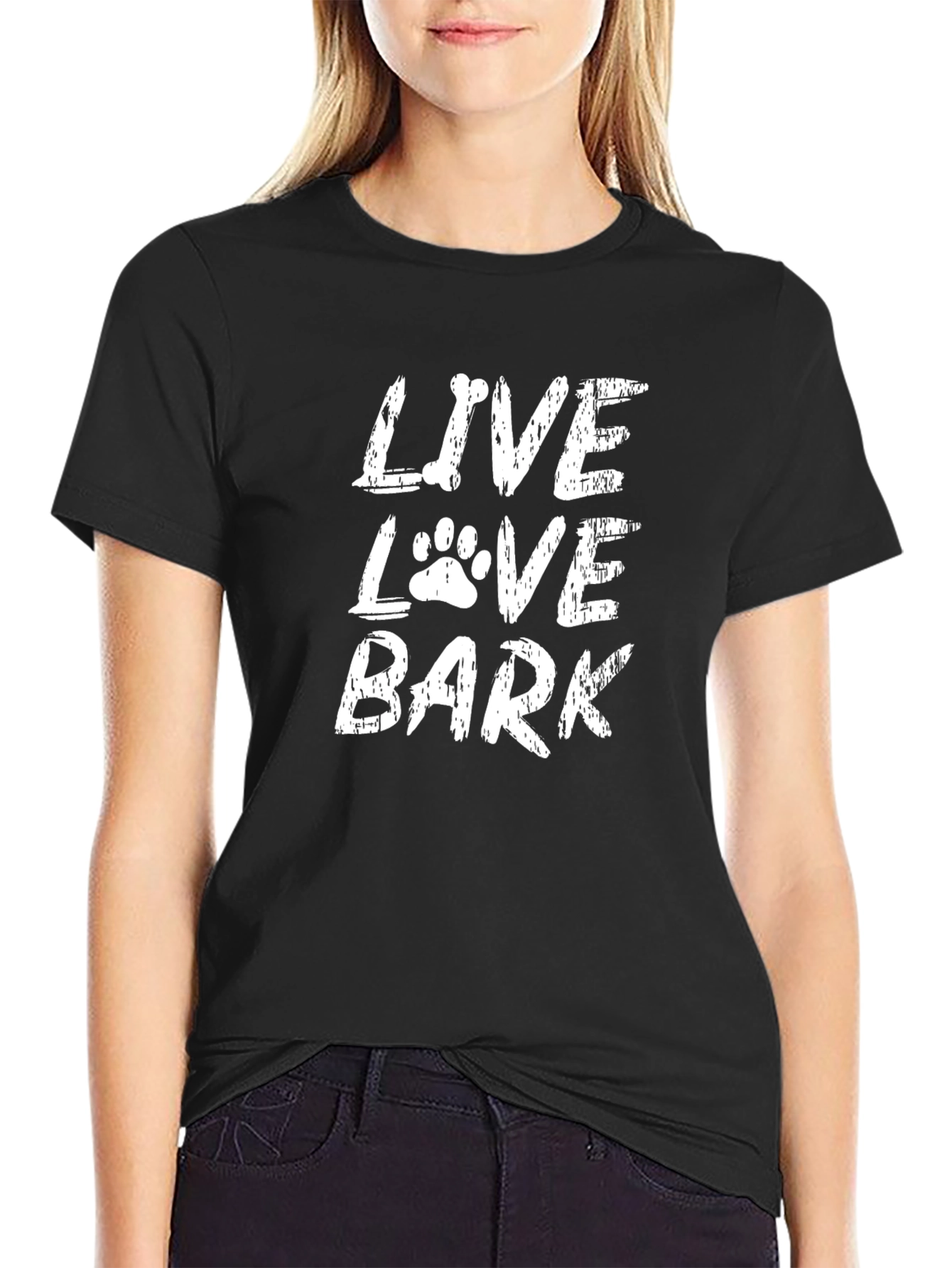 Camiseta Negra Live Love Bark
