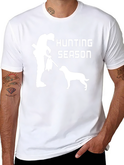 Camiseta Negra: Temporada de Caza con Perro