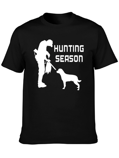 Camiseta Negra: Temporada de Caza con Perro