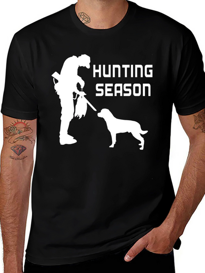 Camiseta Negra: Temporada de Caza con Perro