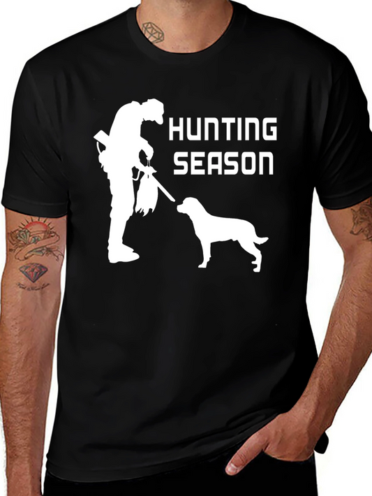 Camiseta Negra: Temporada de Caza con Perro