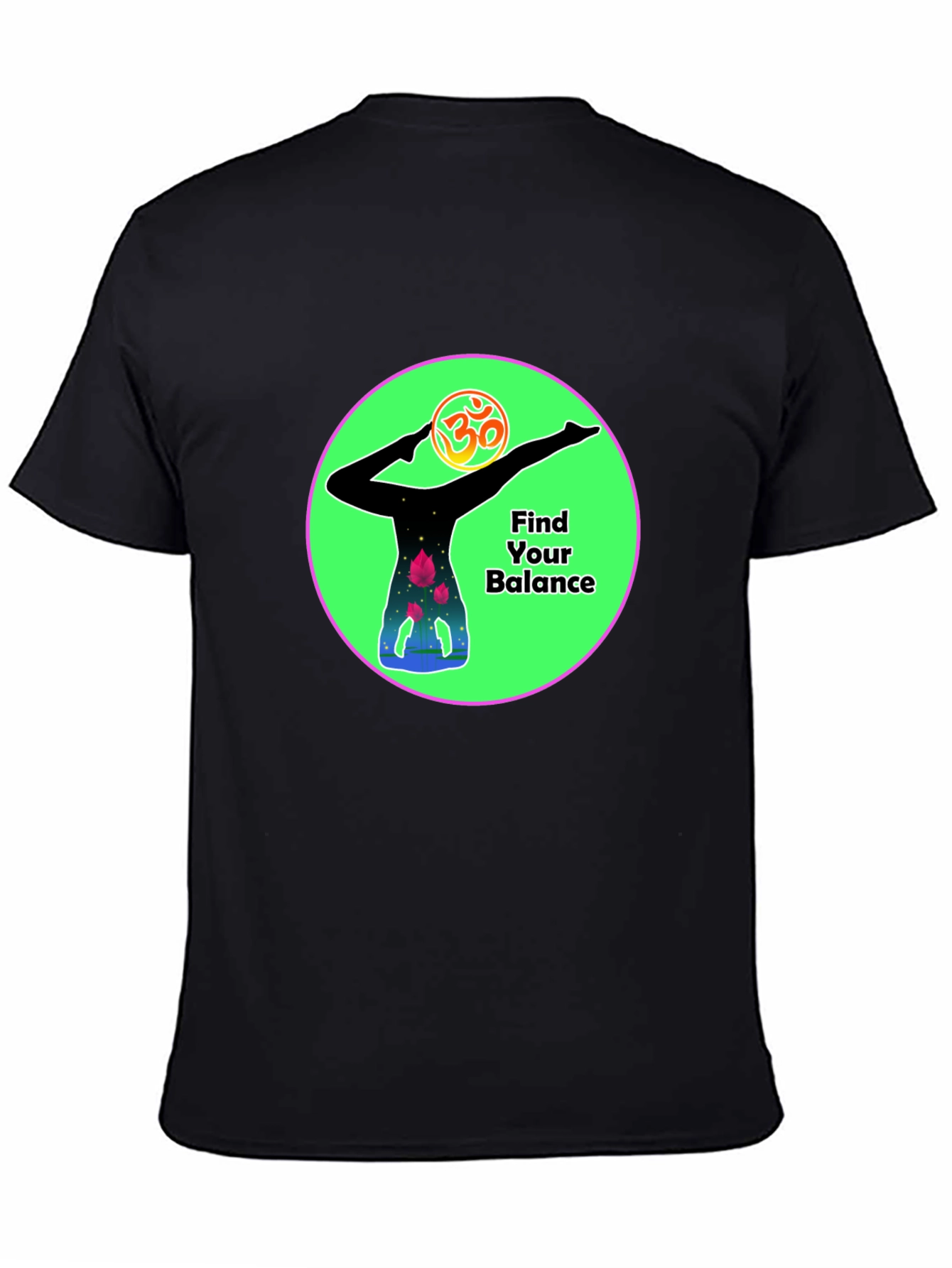 Camiseta Negra Yoga Encuentra tu equilibrio