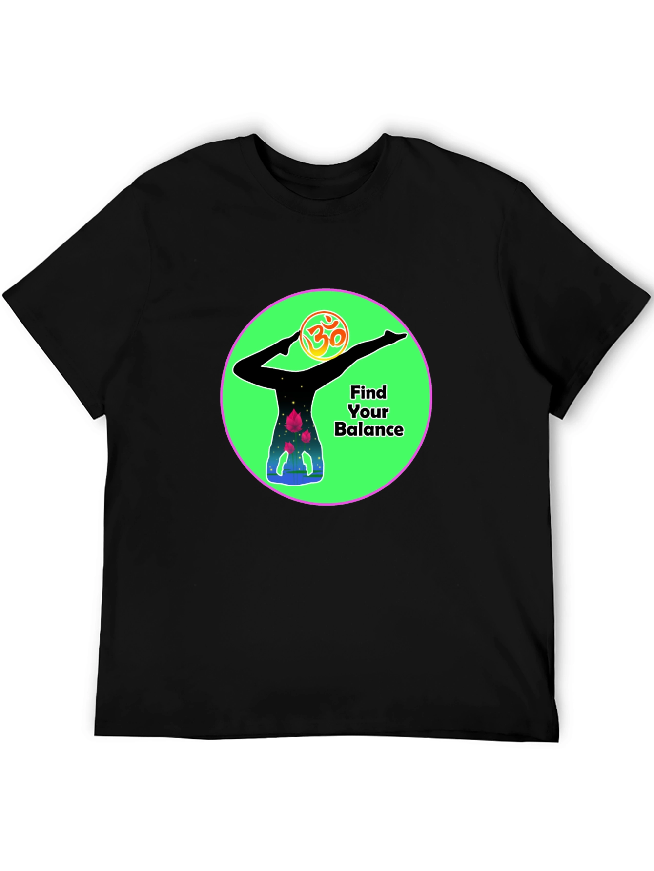 Camiseta Negra Yoga Encuentra tu equilibrio