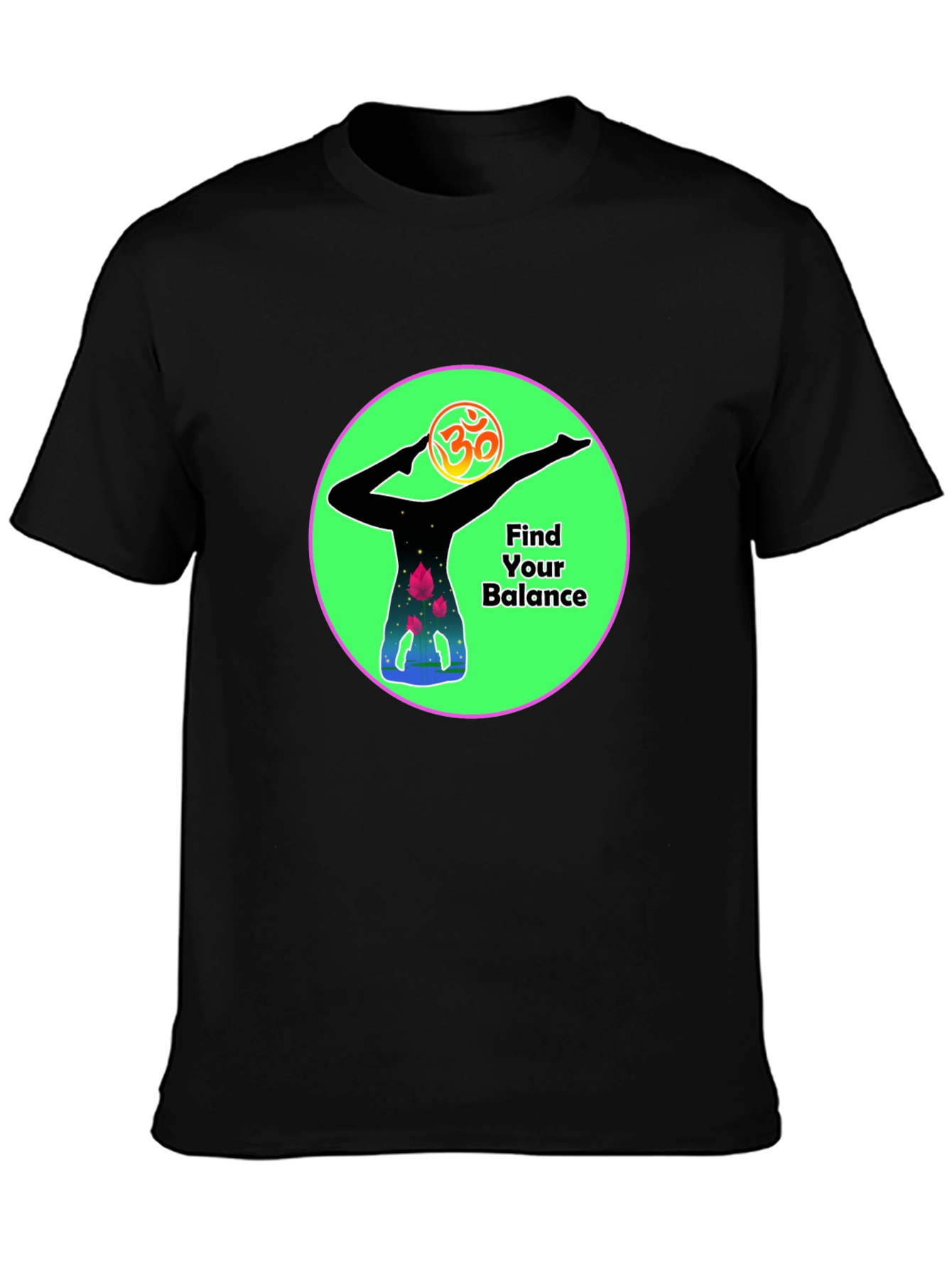 Camiseta Negra Yoga Encuentra tu equilibrio