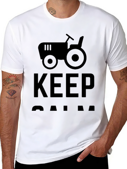 Camiseta Negra Keep Calm con Tractor