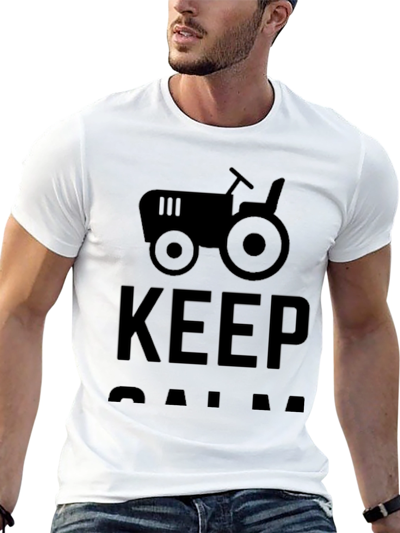 Camiseta Negra Keep Calm con Tractor
