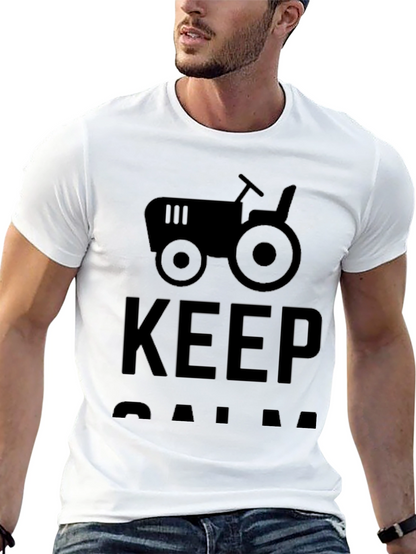 Camiseta Negra Keep Calm con Tractor
