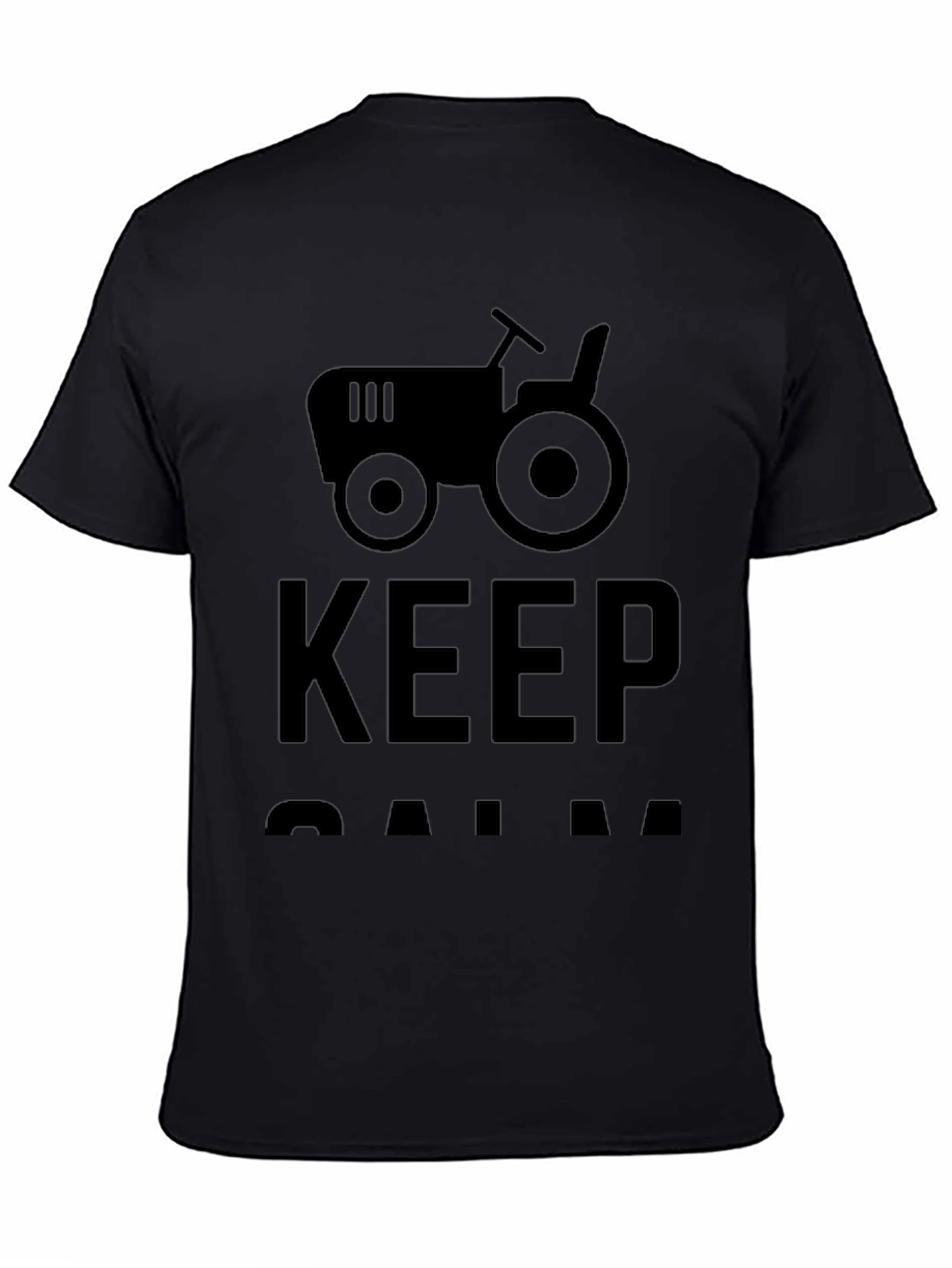 Camiseta Negra Keep Calm con Tractor