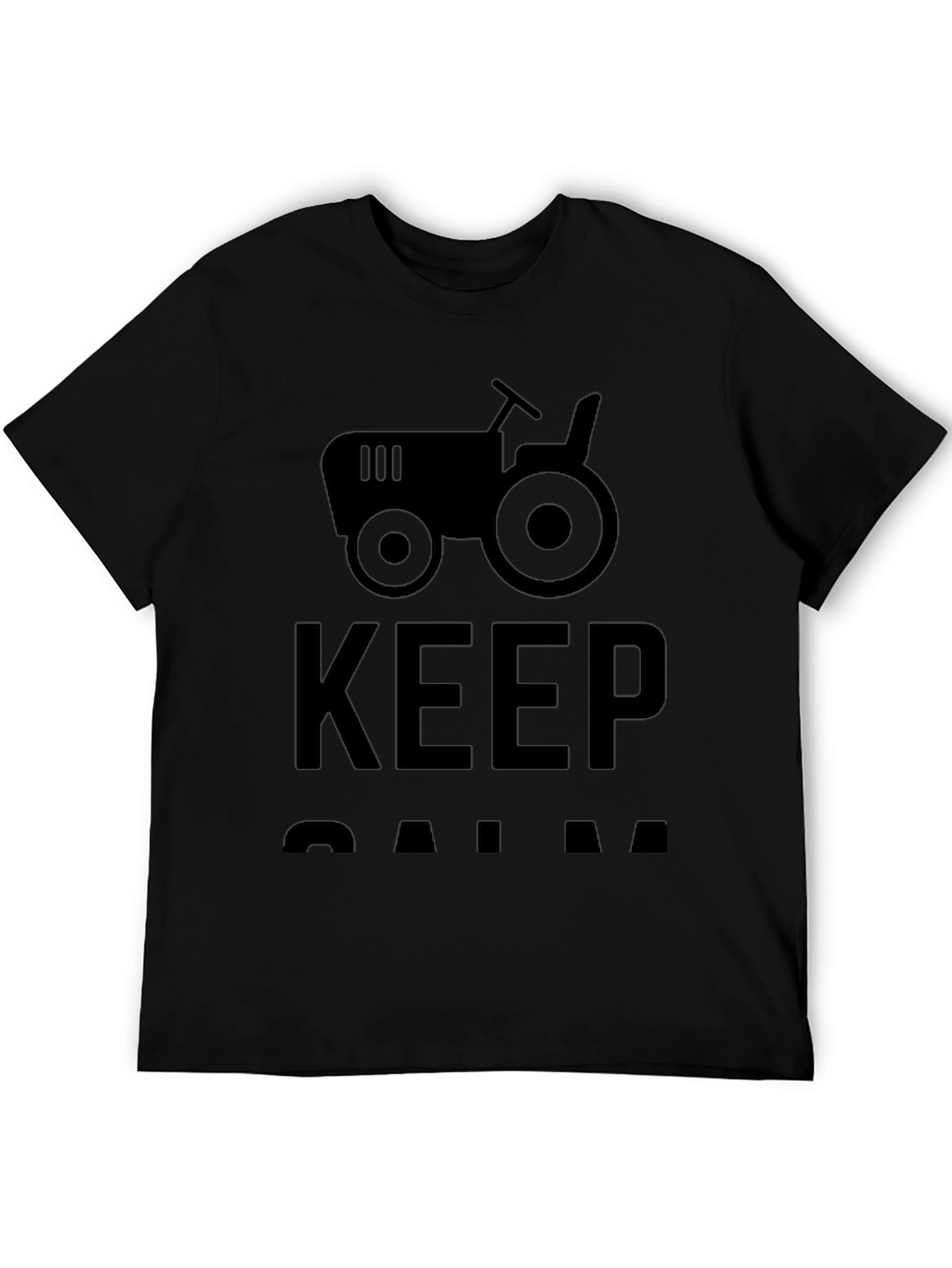 Camiseta Negra Keep Calm con Tractor