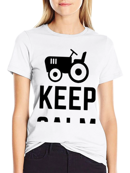 Camiseta Negra Keep Calm con Tractor