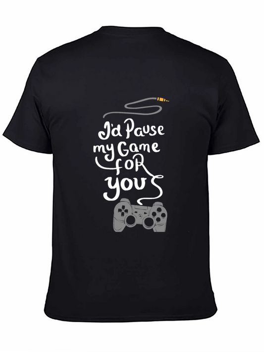 Camiseta Negra con Diseño Gamer Romántico