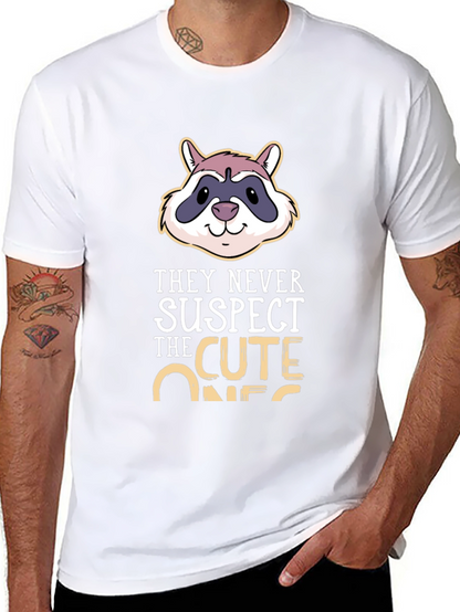 Camiseta Negra con Diseño de Mapache Cute Ones
