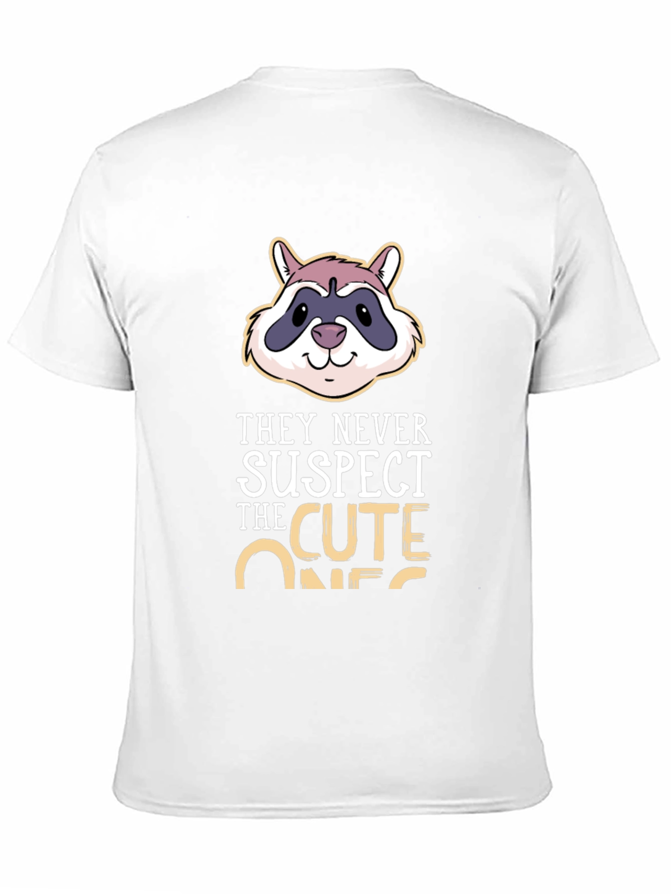 Camiseta Negra con Diseño de Mapache Cute Ones