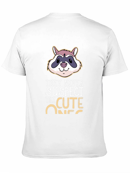 Camiseta Negra con Diseño de Mapache Cute Ones