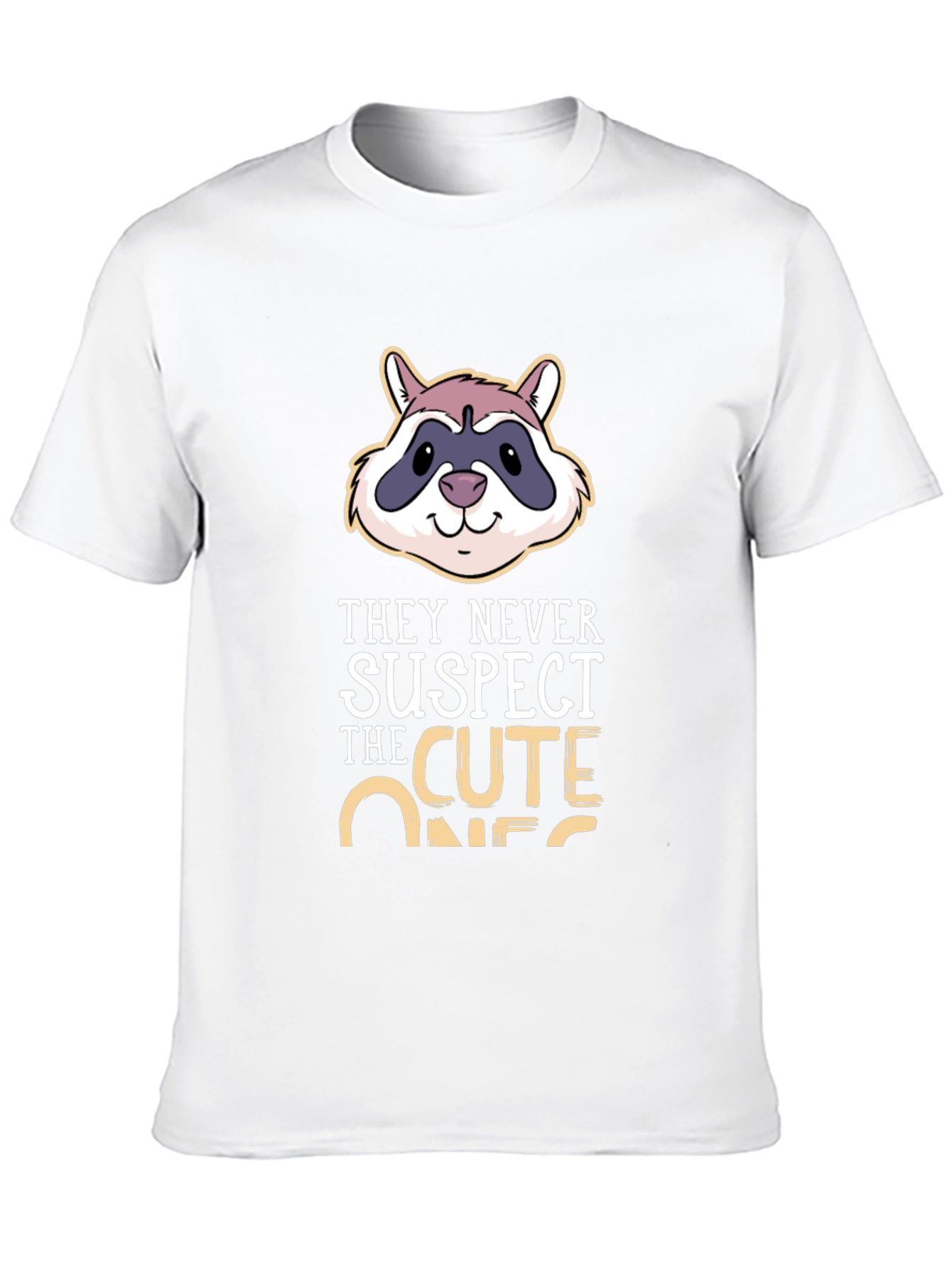 Camiseta Negra con Diseño de Mapache Cute Ones