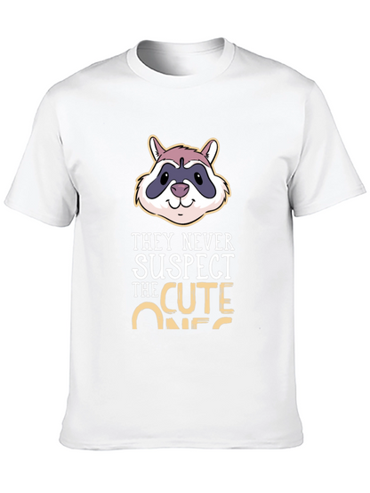Camiseta Negra con Diseño de Mapache Cute Ones