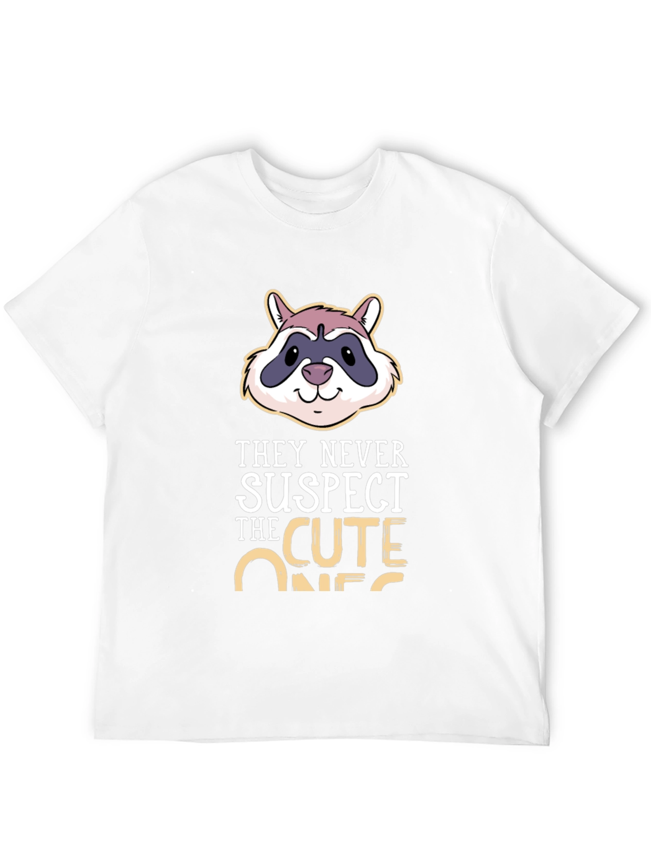 Camiseta Negra con Diseño de Mapache Cute Ones