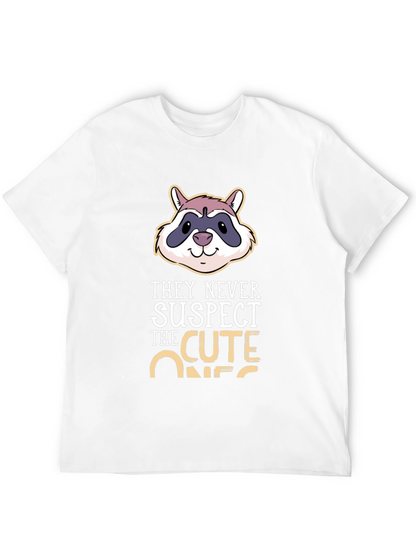 Camiseta Negra con Diseño de Mapache Cute Ones